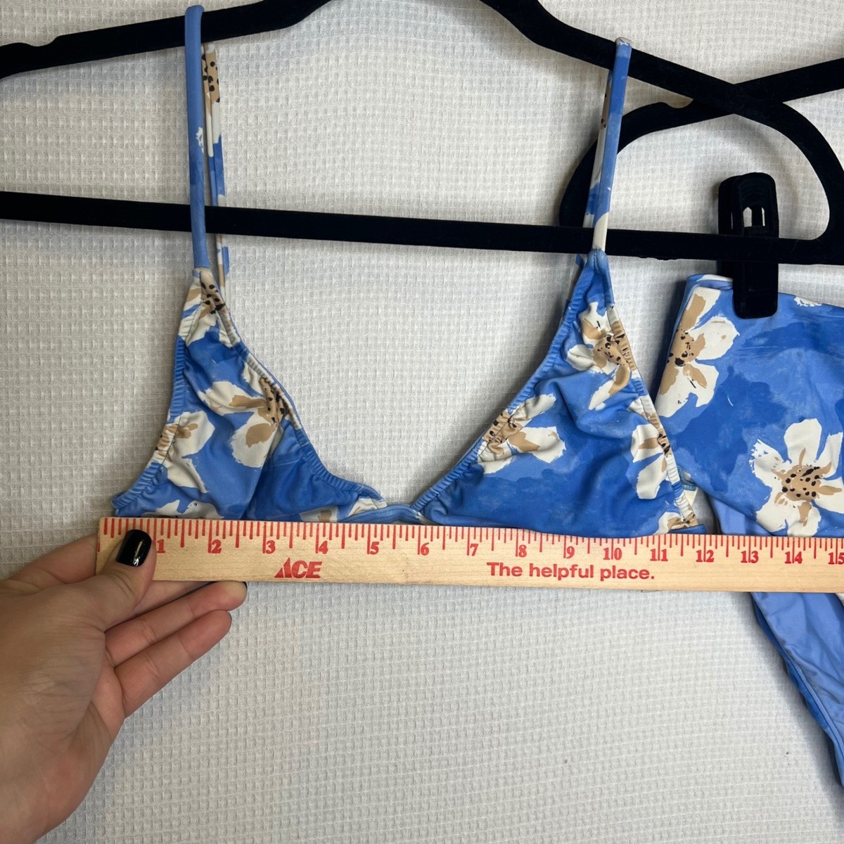 Zulu & Zephyr Blue Floral High Waisted Bikini Set Triangle Top US 6 Bottom US 4 View 5