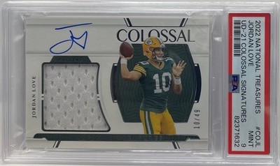 2021 National Treasures 2022 Colossal Patch Auto Jordan Love #10/49 PSA 9 JERSEY