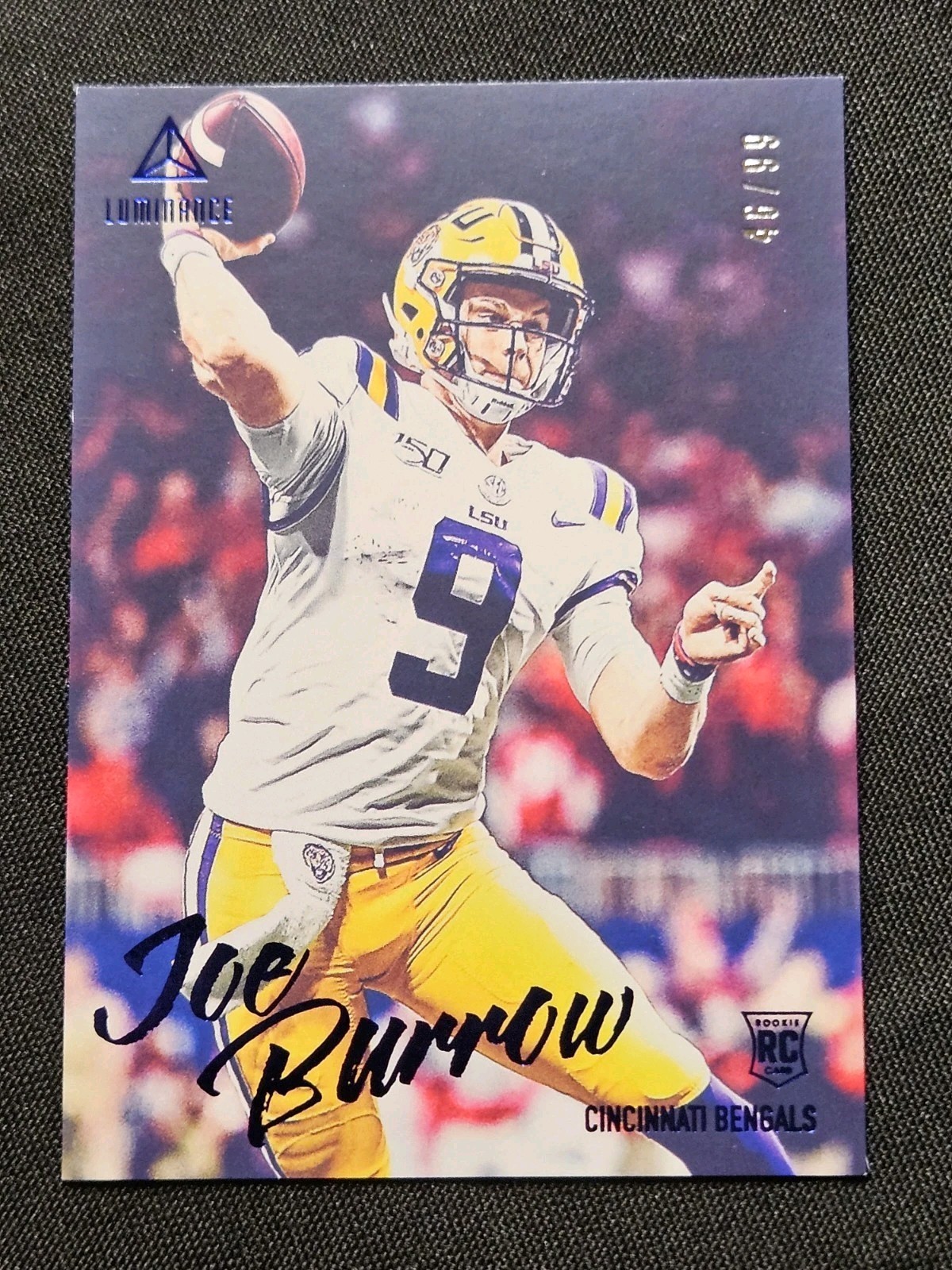 2020 Panini Luminance Blue Joe Burrow Rookie RC 46/99 #101