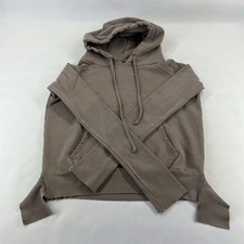 Frank Eileen Tee Lab Raw Edge Hoodie Womens S Brown Pullover GUC