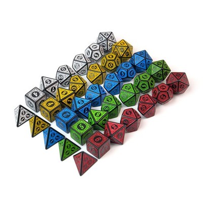 DnD dice RPG Würfel 7-teilig Retro D&D DSA W4 - W20 D4 - D20