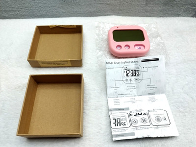 Rosa Digitaler Küchentimer Wecker Großes LCD-Display Magnetische Rückseite Ständer NEU