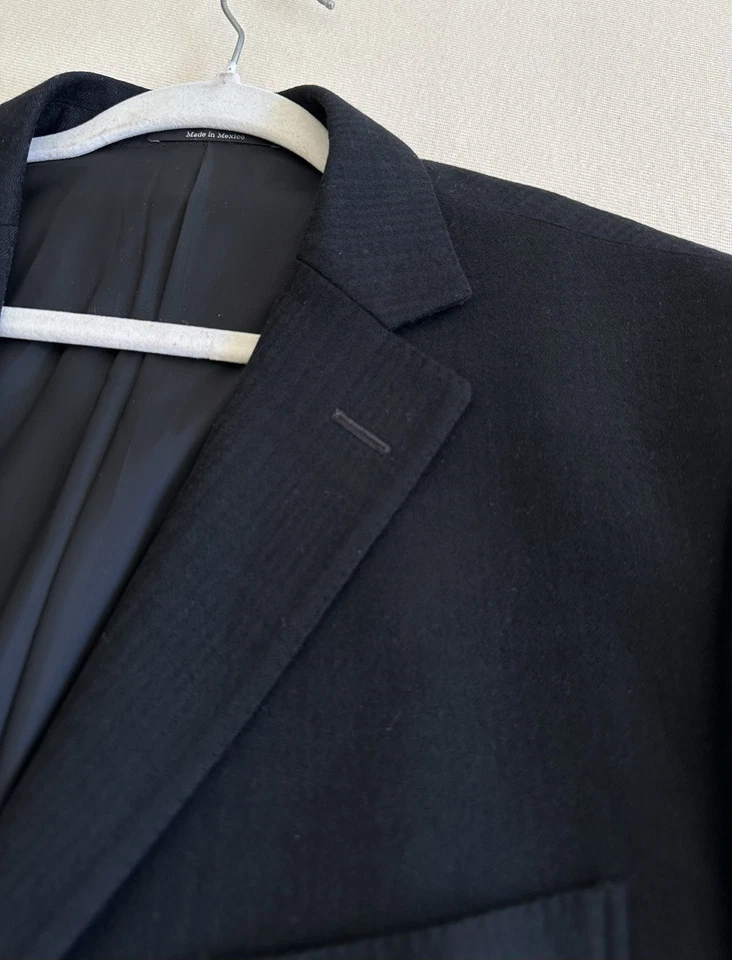 Ermenegildo Zegna City Sport Coat Men 46 Black Wool Angora Cashgora plaid Blazer - Image 2 of 4