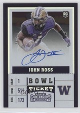 2017 Contenders Draft Picks Variation Bowl Ticket 25/25 John Ross #116 Auto 8k4