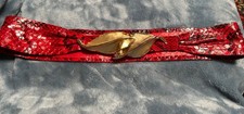 VTG Morris Moskowitz m Gold Leather Belt Double Leaf Buckle 47139 Adjustable