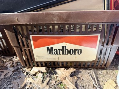 Philipp Morris Marlboro 1988 Vintage Shopping Basket Brown Plastic
