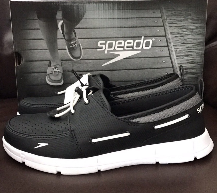 Speedo PORT SHOE Black Grey Boat Shoes Loafers Women's Water Shoes