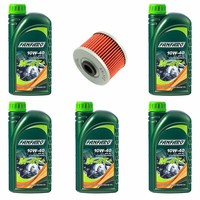 MotoröL Set 10W40 5 Liter ÖLfilter KN111 FüR Honda CB 250 CBX CM 400 CX GL VT