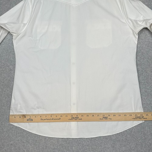 Guess Shirt Men XXL White Snap Up Roll Tab Long Sleeve Sawtooth Pockets Western - Picture 11 of 12