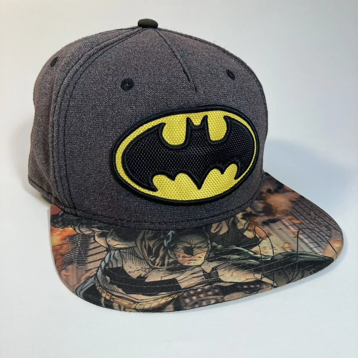 Batman Snapback Hat Bill Baseball Cap DC Embroidered Logo Graphic