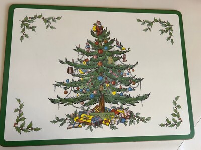 Spode Christmas Tree Hard Cork Placemats Set Of Four