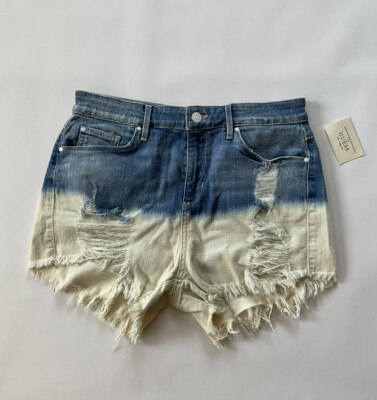 Guess Women s High Rise Short Destroy Contrasting Wash Size 28