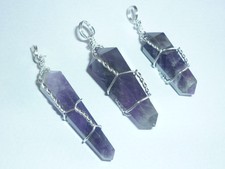 PENDENTE ETNICO GABBIA AMETISTA pietra naturale ciondolo amuleto talismano drusa