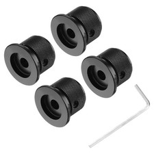 4PCS Aluminium Potentiometer Knobs 1/4"x1" Volume Tone Control Knobs Black