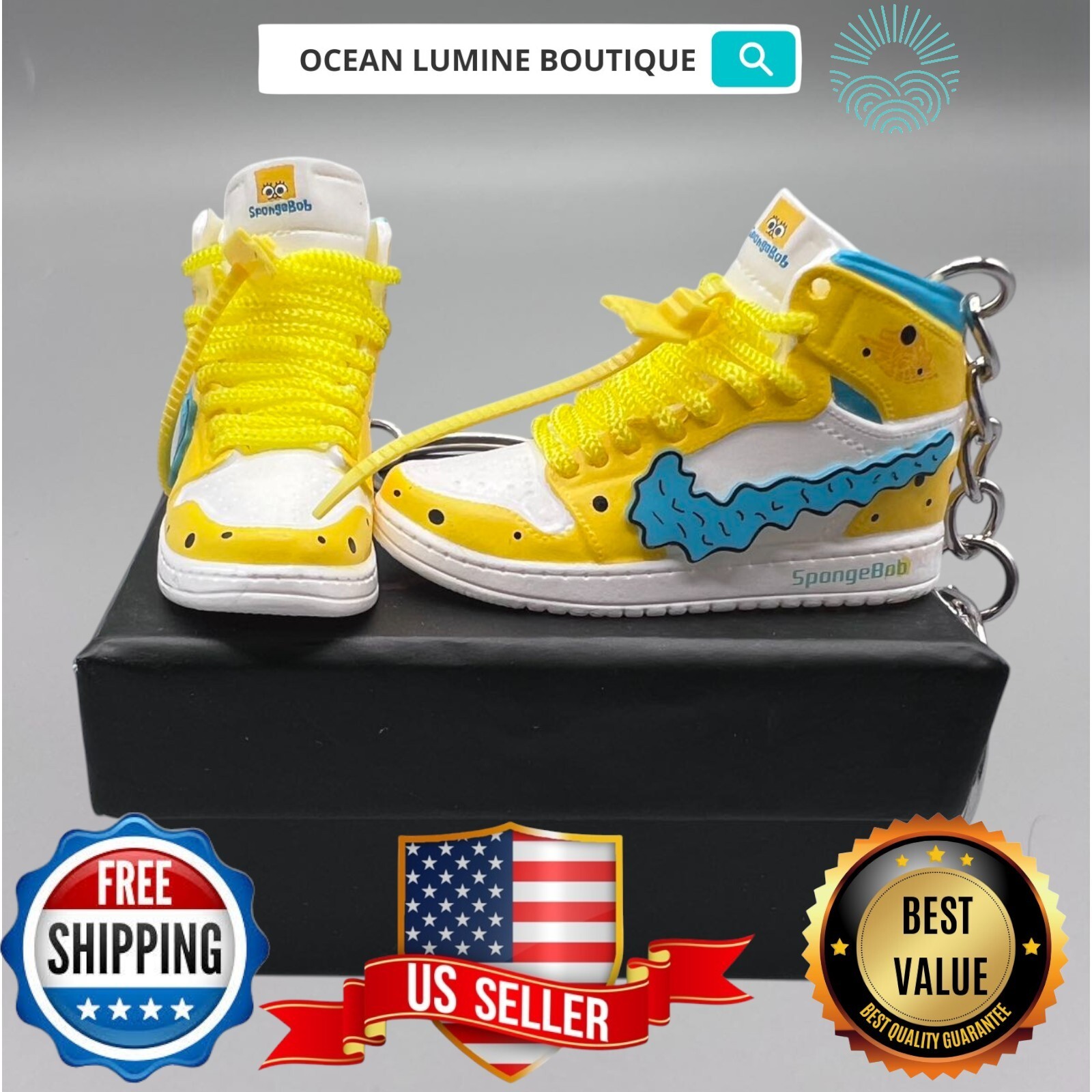 Air Jordan 3D Mini Sneaker Keychain, Basketball Sneaker Collectible, Box Options