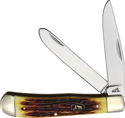 Frost Cutlery Blue Tick Trapper Winter Tan Bone Folding Pocket Knife BKH108WABS
