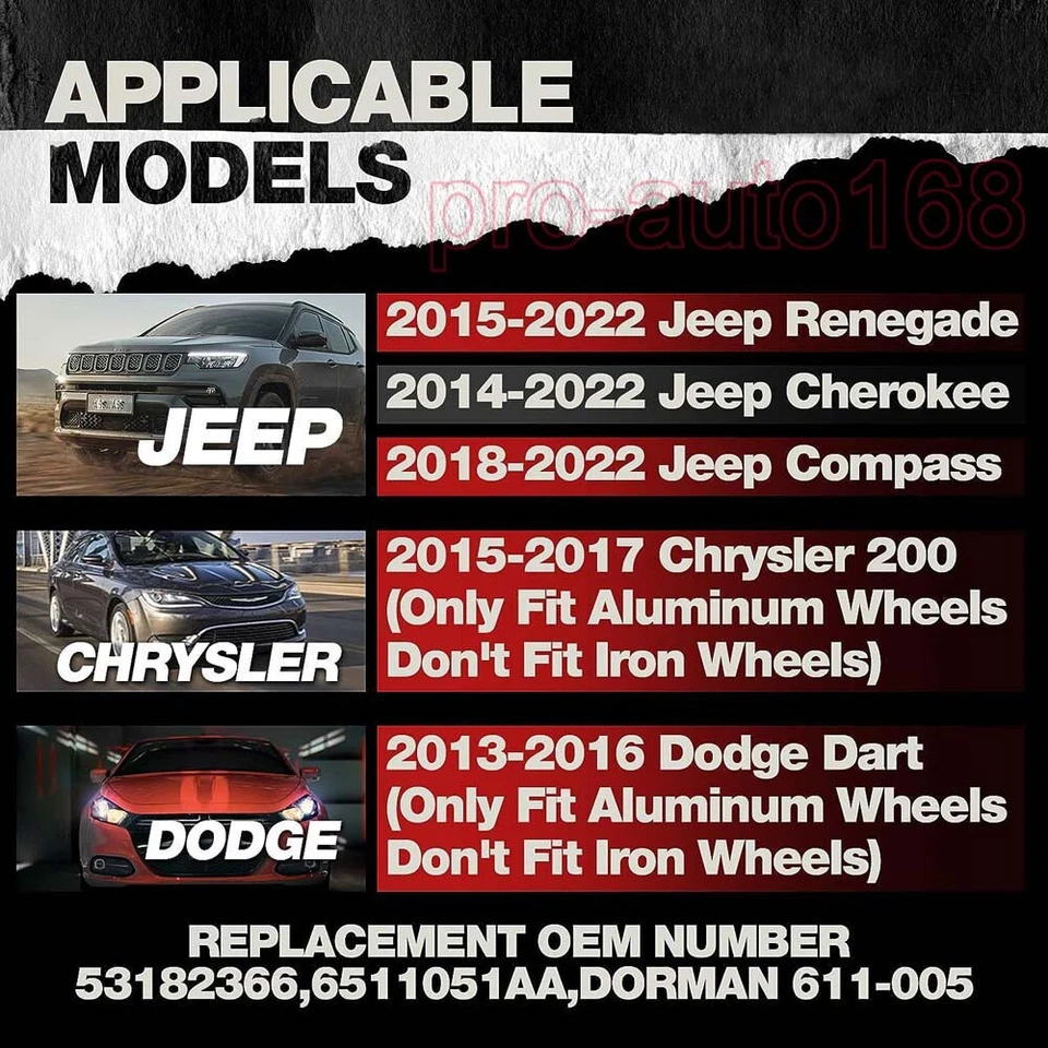 20 piezas tuercas de rueda 12x1,25 para Jeep Cherokee Compass Dodge Dart Chrysler 200 Foto 2 de 4