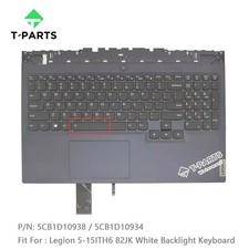 5CB1D10938 New For Lenovo Legion 5-15ITH6 Palmrest US Keyboard White Backlight