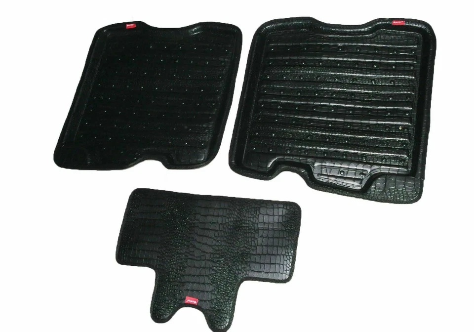 前后地毯脚垫套装黑色适用于福特 Figo 汽车 ECs — 第 4/4 张图片