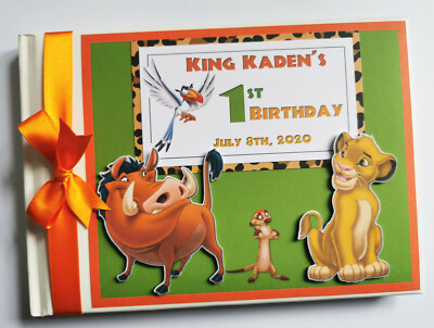 Personalisiertes Gästebuch König der Löwen Simba und Freunde Geburtstag, Album, Geschenk