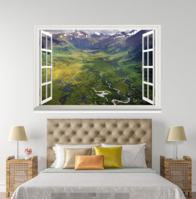 3D Rasen Natur 47 Offen Windows WallPaper Wandbilder Mauer Druck Deco Carly