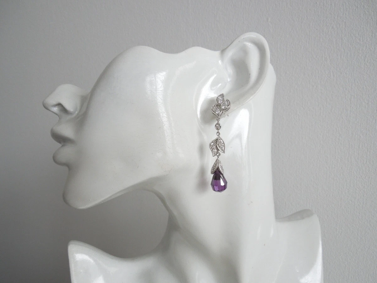 StarGems® Naturale Serpente ametista Orecchini fatti a mano in argento sterling 925 3.81cm T4853 : Kim Yu Lynn
