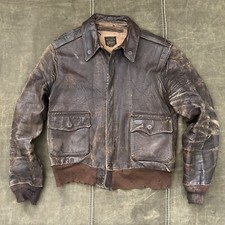 Vintage 1940s WWII A-2 Flight Jacket Horsehide Leather Bronco MFG 38