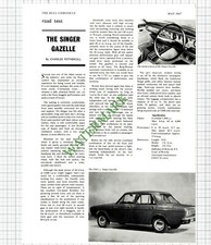 9704) Singer Gazelle Car Review  - 1967 Cutting