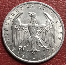 3 Mark 1922 A Deutsches Reich 3 Jahre Weimarer Verfassung KM# 29 UNC   *1809#