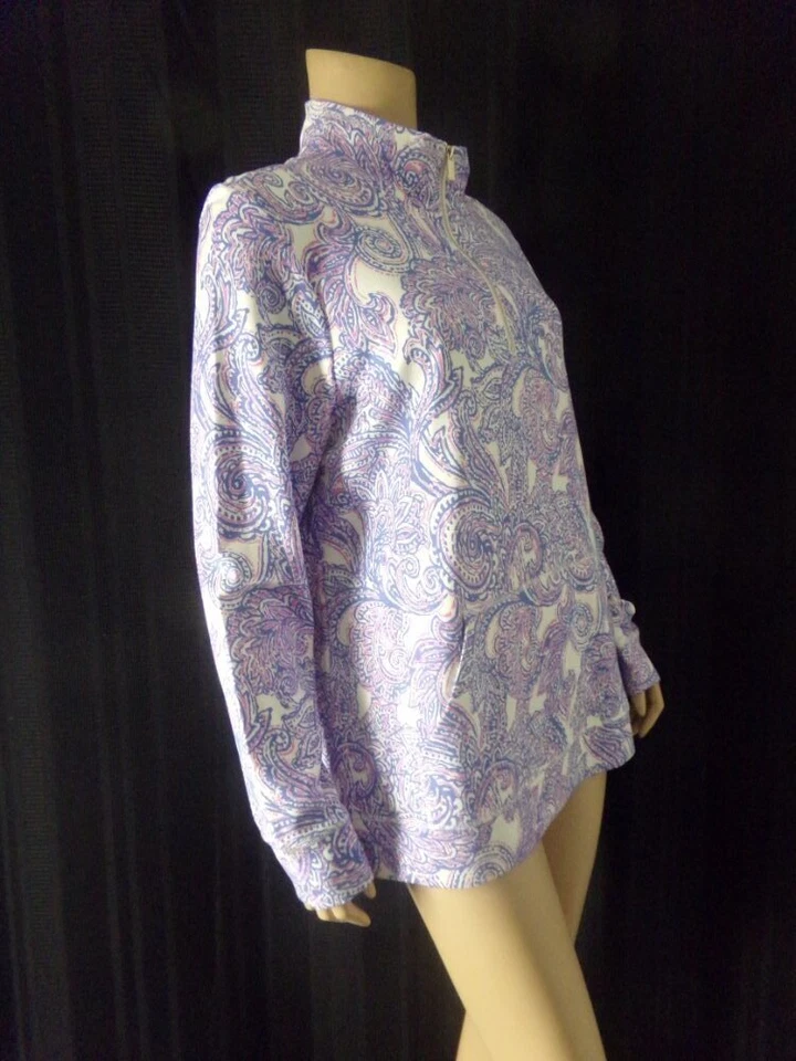 JONES NY Suéter Pullover Lotus Mediano Violeta Azul Rosa Paisley Bolsillo Combo Nuevo con Etiquetas Foto 2 de 4