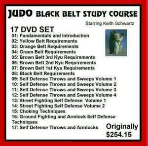 JUDO BLACK BELT HOME STUDY 17 DVD set Keith Schwartz bjj mma throws sambo