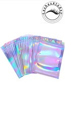 100pcs Holographic Rainbow Laser Double-Sided Small Mylar Foil Bags Cheap 4X6 in