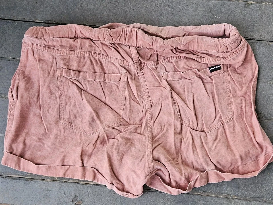  Volcom Sunday Strut Shorts, Salmon Pink, Elastic Waist, XXL (14)  - Image 4 of 4