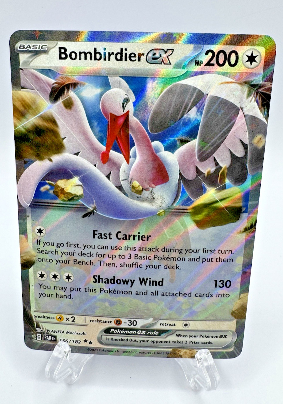 Bombirdier ex 156/182 Sv04: Paradox Rift Holo NM/M Pokemon TCG