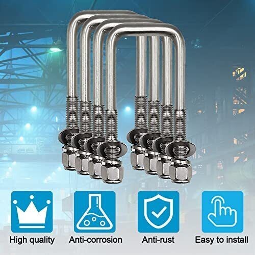 Boat Trailer U-Bolt, Stainless Steel Square U Bolt - U Bolt, U -Bolt - View #3