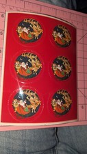 Vintage Hallmark Stickers Christmas Santa Sleigh Reindeer 1 sheet