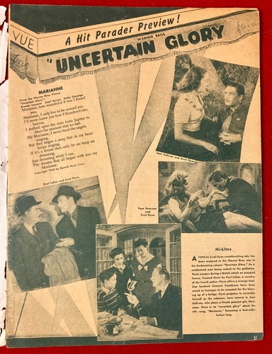April 1944 'Hit Parader' / Hit Songs/Movies / Roy Rogers-Errol Flynn-War Letters - Picture 3 of 12