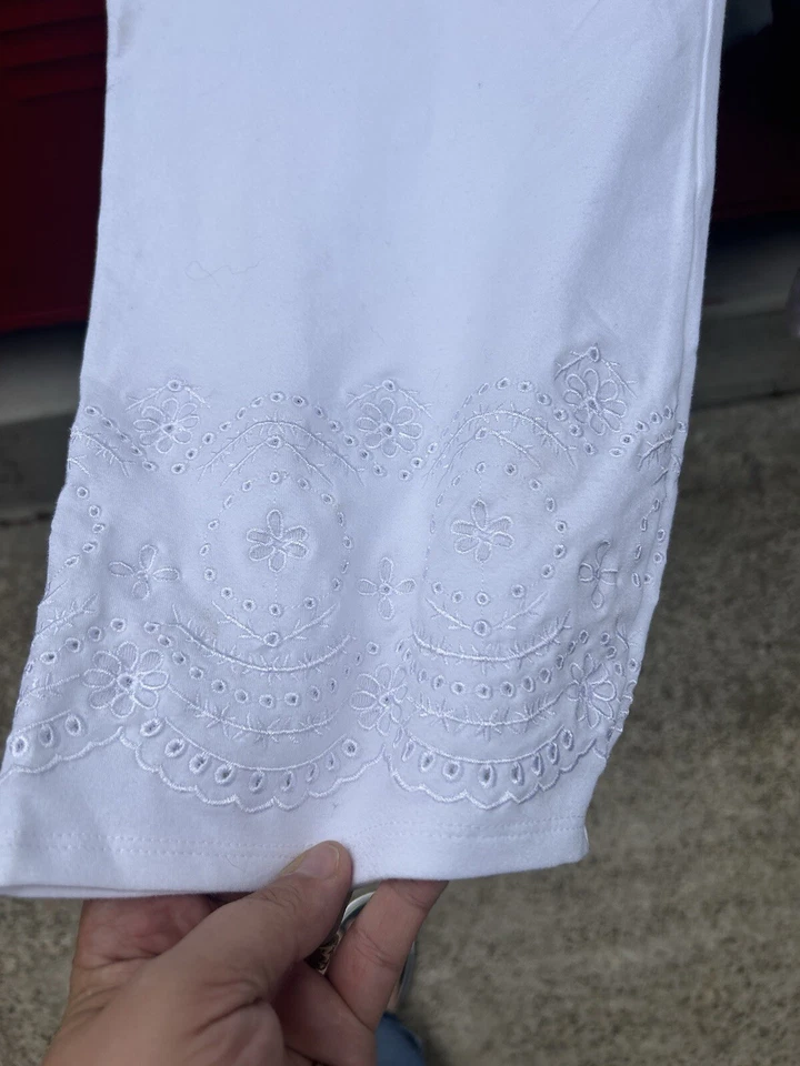 Leggings Caffe Marshals blancos con diseño inferior en cada pierna control abdominal 3x Foto 2 de 4