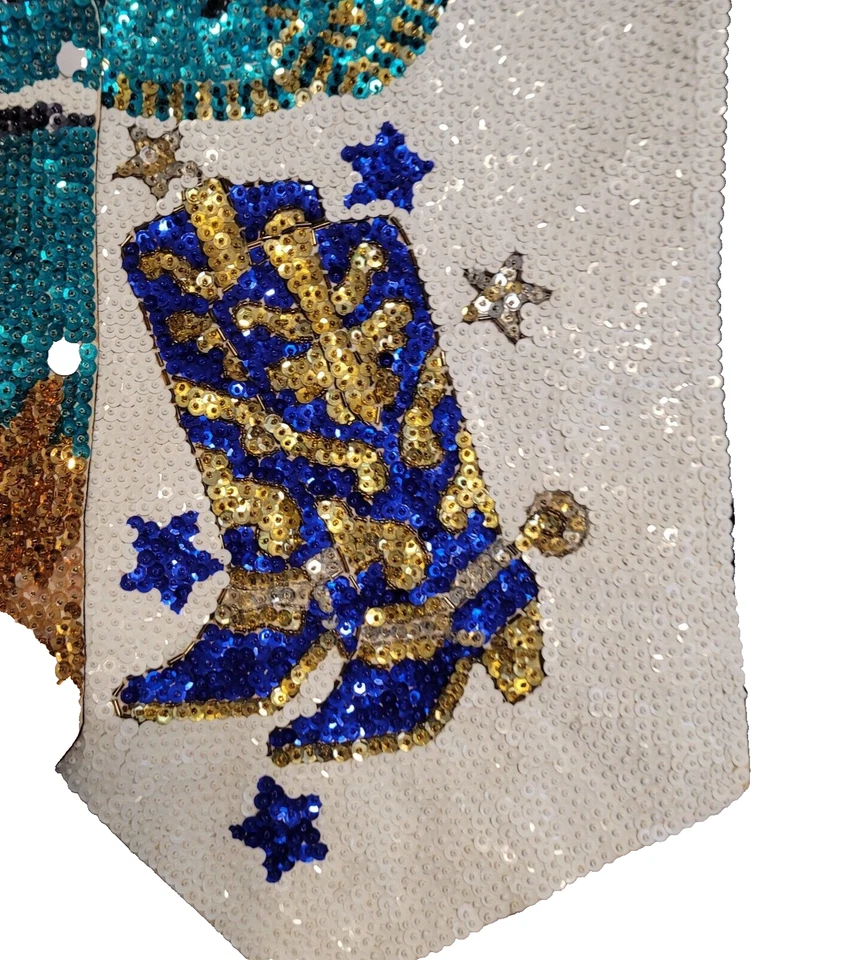 Colete fantasia moda vintage lantejoulas frisadas faroeste deslumbrado vaqueira Bronco Y2K - Imagem 2 de 4