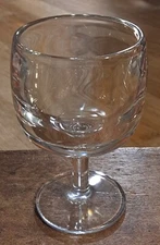 Vintage Heavy Goblet Drinking Glass Thick Pedestal Glass Cup Clear One 1