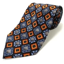 Bergamo New York X-Long Luxury Tie Colorful Geometric Printed Silk Necktie