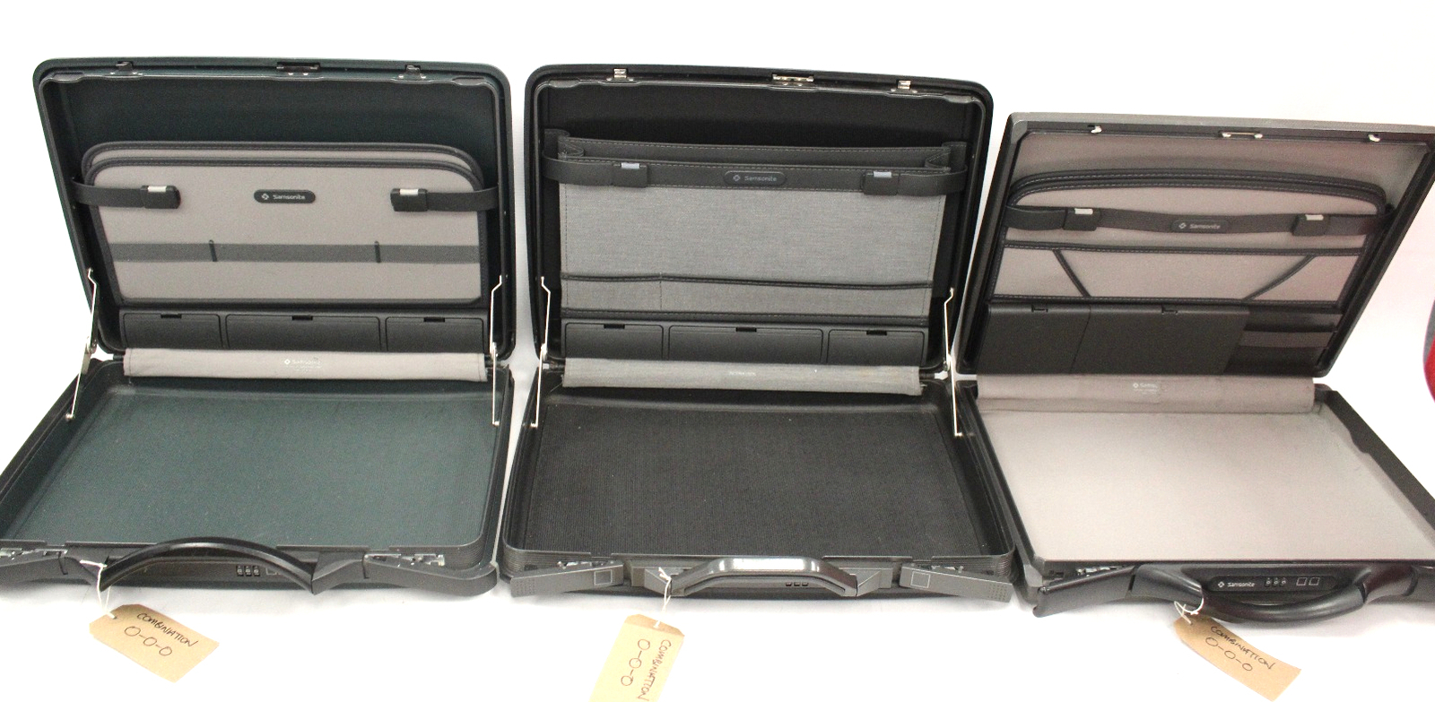 3x SAMSONITE Hard Shell Attache/ Briefcases Slimline w/ Combination