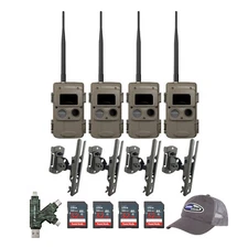 Cuddeback CuddeLink Wireless Flash Trail Camera Mount SD Card Bundle 4Pack