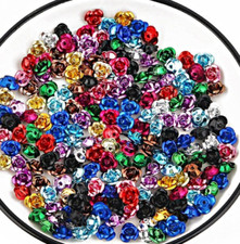 1bag 6/8/15mm color Metal Aluminum Rose Flower Beads about 950pcs