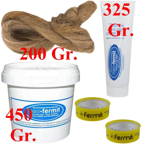 NEO Fermit Dichtpaste Hanf Gewindeabdichtung Gewinde-Dichtungsset Dichtband Ausw