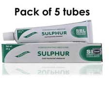 5 x SBL Homeopathy Sulphur 10 Ointment Cream for Skin care