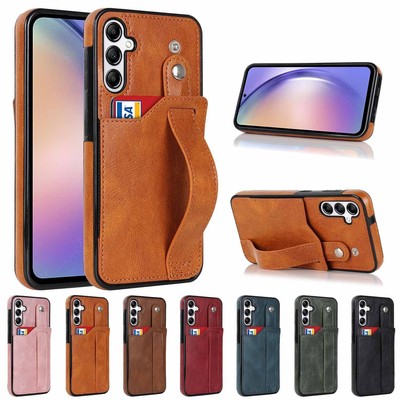 Wallet Leather Wrist Strap for Samsung S24/S23/S22/21/20 Plus Ultra A13 A14 A15