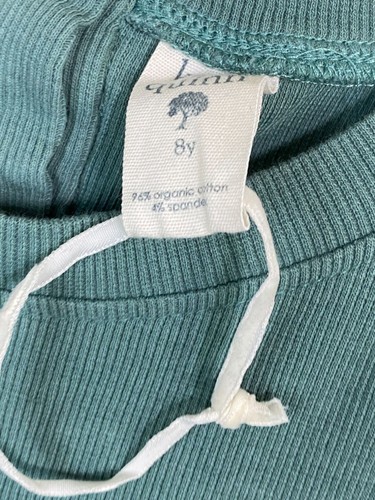 Kate Quinn Girls Green Long Sleeve Dress Kids size 8 Organic Cotton Blend ribbed - Picture 6 of 11