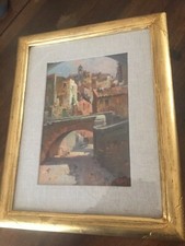 GIULIO DA VICCHIO (1925-2004) OLIO SU TELA OPERA UNICA VECCHIO VICOLO AUTENTICA