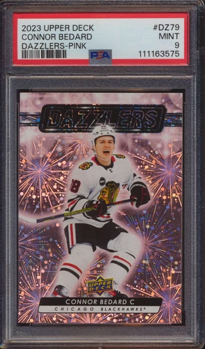 2023 UPPER DECK CONNOR BEDARD DAZZLERS PINK #SZ79 PSA 9!